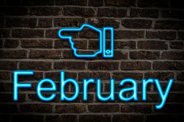 neon sign February