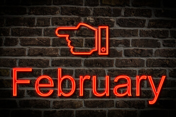 neon sign February