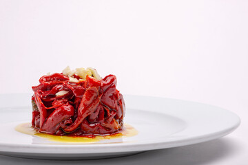 Roasted peppers, bathed in virgin olive oil