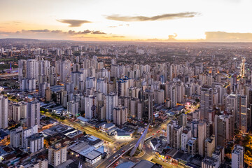 Goiânia, sunset with buildings in the western sector of Goiania, Goiás, Brazil,