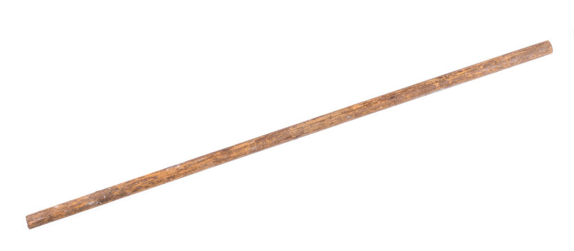 Old Dirty Wooden Stick Isolated On Wooden Background