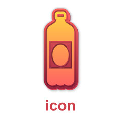 Gold Plastic beer bottle icon isolated on white background. Vector.