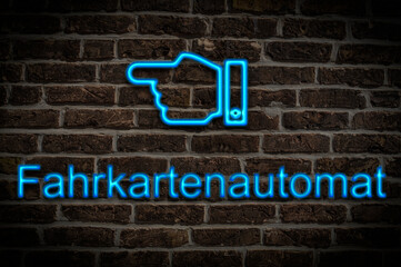 Leuchtreklame Fahrkartenautomat