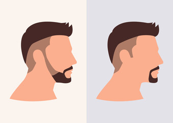 Cartoon Flat Face Man Fade Haircuts
