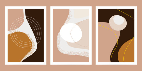 Collection of abstract art posters in pastel colors. Great design for social media, postcards, print, wall decoration.