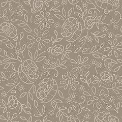 Vintage lace seamless background with decorative flowers. Vector delicate texture.Pattern in beautiful colors. Ideal for stylish designs.