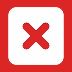 Wrong marks, Cross marks, Rejected, Disapproved, No, False, Not Ok, Wrong Choices, Task Completion, Voting. - vector mark symbols in red. Isolated icon.