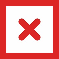 Obraz premium Wrong marks, Cross marks, Rejected, Disapproved, No, False, Not Ok, Wrong Choices, Task Completion, Voting. - vector mark symbols in red. Isolated icon.