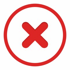 Wrong marks, Cross marks, Rejected, Disapproved, No, False, Not Ok, Wrong Choices, Task Completion, Voting. - vector mark symbols in red. Isolated icon.