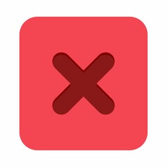 Wrong marks, Cross marks, Rejected, Disapproved, No, False, Not Ok, Wrong Choices, Task Completion, Voting. - vector mark symbols in red. Isolated icon.