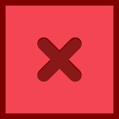 Wrong marks, Cross marks, Rejected, Disapproved, No, False, Not Ok, Wrong Choices, Task Completion, Voting. - vector mark symbols in red. Isolated icon.