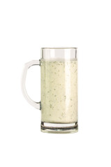 Ayran with mint in big mug 