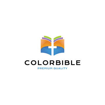 color bible modern logo vector icon illustration