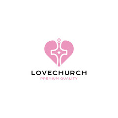 love christian cross church modern logo vector icon illustration