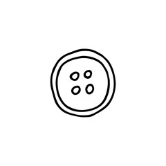 Hand-drawn button. Doodle image for various designs.