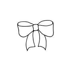 Hand-drawn hair bow. Doodle image for various designs.