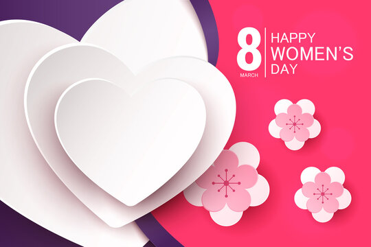 happy international women's day. vector banner design