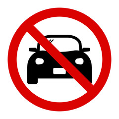 Warning no car sign and symbol graphic design vector illustration