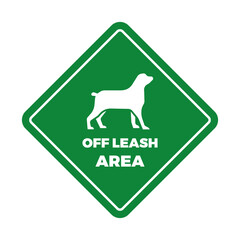 Warning off leash area sign and symbol graphic design vector illustration