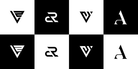 Monogram initials letter logo design