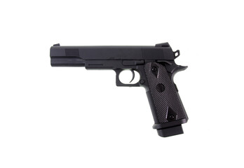 black gun pistol isolated on white background