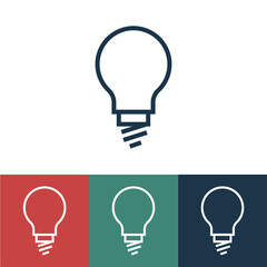 Linear vector icon with light bulb pear