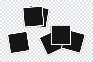 Photo frame mockup collection. Photo frames vector templates with realistic shadow. Stock vector elements