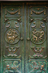 Abstract background metal door with patterns