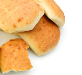 Bread buns on white