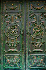 Abstract background metal door with patterns