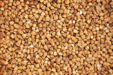 Buckwheat background. Diet and weight loss concept