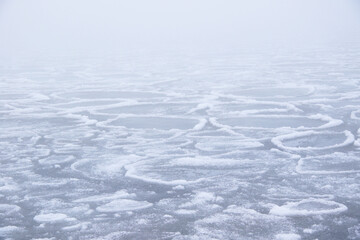 global warming, ice melting and drifting in the sea