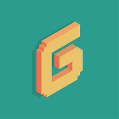 letter g 3d pixel