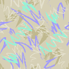 Fototapeta na wymiar Multicolored hand-drawn lines. Seamless abstract background. For textile, wallpaper, fabric and background.