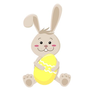 Easter bunny with easter egg. Vector illustration