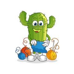 Cactus tailor mascot. cartoon vector