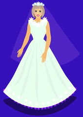 Fototapeta premium bride. the figure of a full-length girl in a white wedding dress.