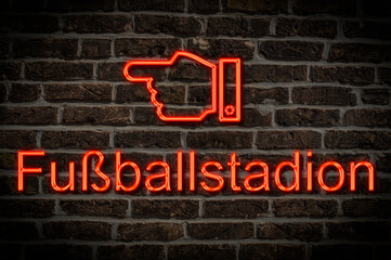 Leuchtreklame Fu&szlig;ballstadion