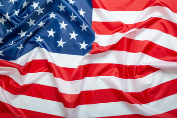 Close Up American Flag wave, Memorial Day or 4th of July, studio shot