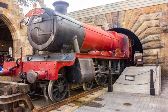 The Hogwarts Express in the wizarding world of Harry Potter at Universal Studios Orlando Island of Adventure. theme park in Orlando