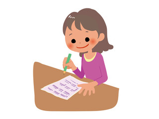 書類を書く女性