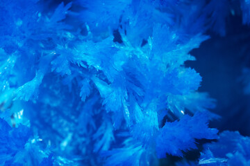 Blue crystal. Macro of abstract blue crystal. Crystal background