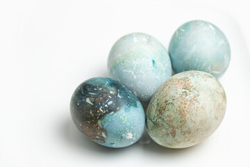 Colorful Easter eggs on a white background