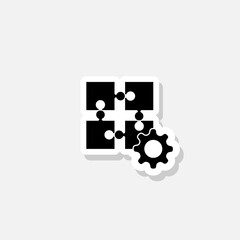 Puzzle sticker icon isolated on white background