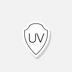 Simple UV protection sticker icon