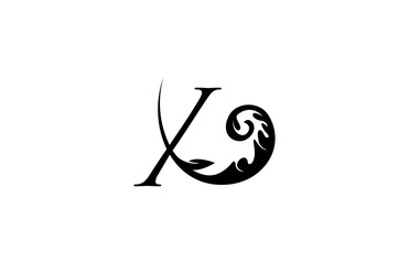 Initial Letter X Font Linked Filigree Logogram