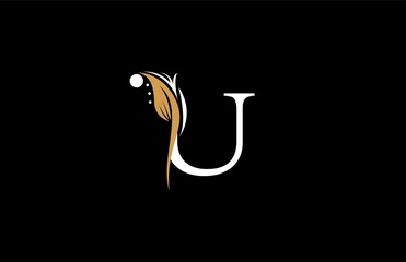 Letter U Font Linked Beauty Filigree Logogram