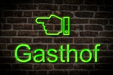 Obraz premium Leuchtreklame Gasthof