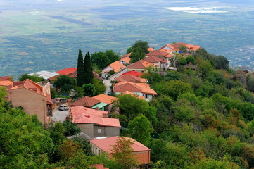 Obraz premium Signagi street overlooking the Alazani Valley in Georgia