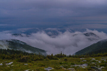 Beautiful mountains landscaping  storm . nature .